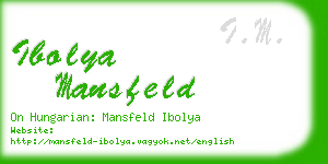 ibolya mansfeld business card